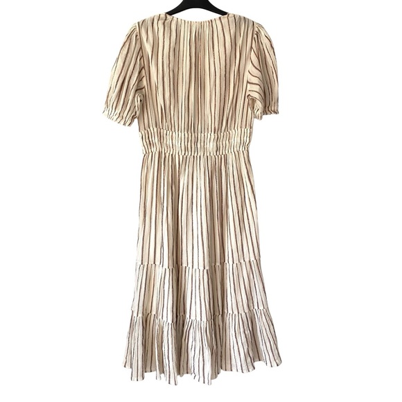 Ulla Johnson Zaria Lurex Metallic Stripe Cream Dress size 8 - Picture 6 of 9